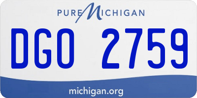 MI license plate DGO2759