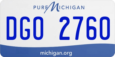 MI license plate DGO2760