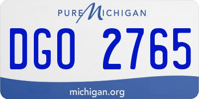MI license plate DGO2765