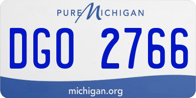 MI license plate DGO2766