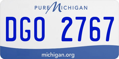 MI license plate DGO2767