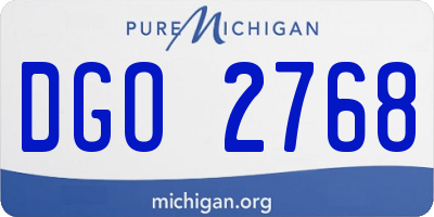 MI license plate DGO2768