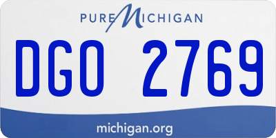 MI license plate DGO2769