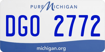 MI license plate DGO2772