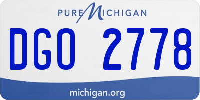 MI license plate DGO2778
