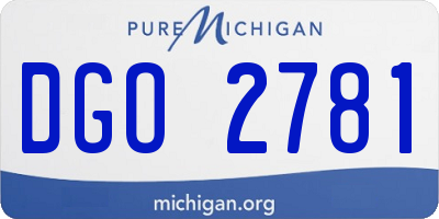 MI license plate DGO2781
