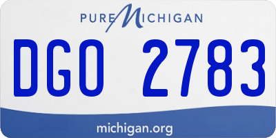 MI license plate DGO2783