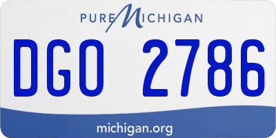 MI license plate DGO2786
