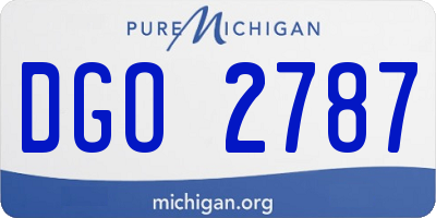 MI license plate DGO2787