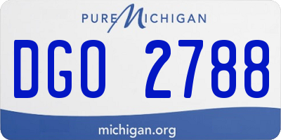 MI license plate DGO2788