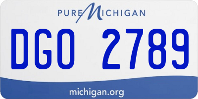MI license plate DGO2789