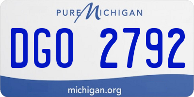 MI license plate DGO2792