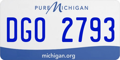 MI license plate DGO2793
