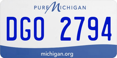 MI license plate DGO2794