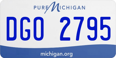 MI license plate DGO2795