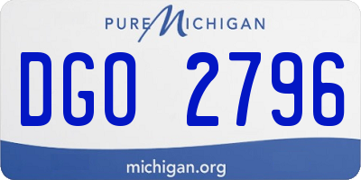 MI license plate DGO2796