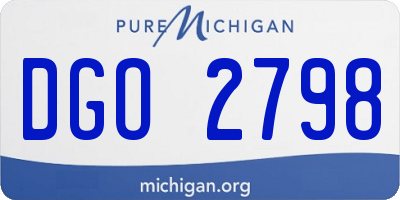 MI license plate DGO2798