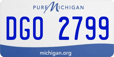 MI license plate DGO2799
