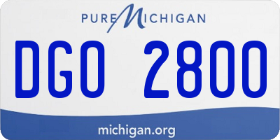 MI license plate DGO2800