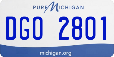 MI license plate DGO2801