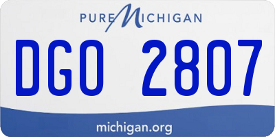 MI license plate DGO2807