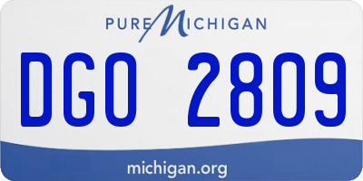MI license plate DGO2809