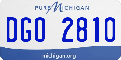 MI license plate DGO2810