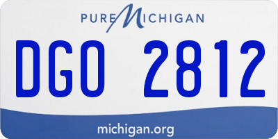 MI license plate DGO2812