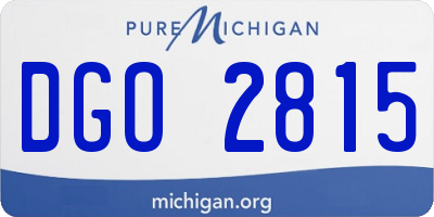 MI license plate DGO2815