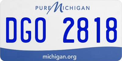 MI license plate DGO2818