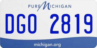 MI license plate DGO2819