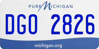 MI license plate DGO2826