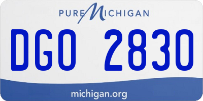 MI license plate DGO2830
