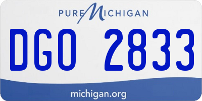 MI license plate DGO2833