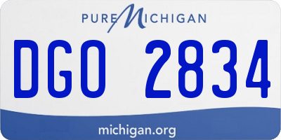MI license plate DGO2834