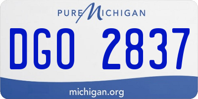 MI license plate DGO2837