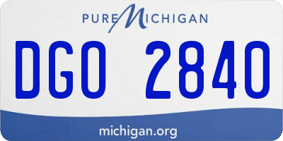 MI license plate DGO2840