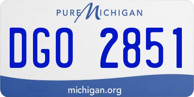 MI license plate DGO2851