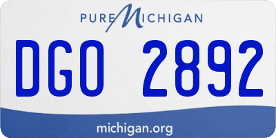 MI license plate DGO2892