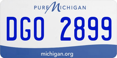 MI license plate DGO2899