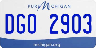 MI license plate DGO2903