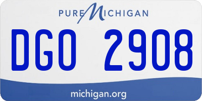 MI license plate DGO2908