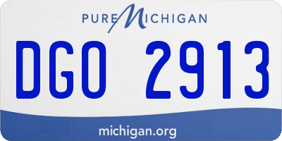 MI license plate DGO2913