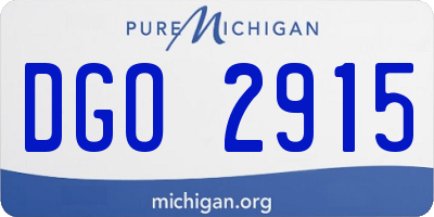 MI license plate DGO2915