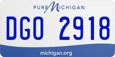 MI license plate DGO2918