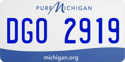 MI license plate DGO2919
