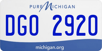 MI license plate DGO2920