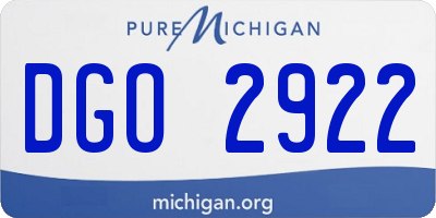 MI license plate DGO2922