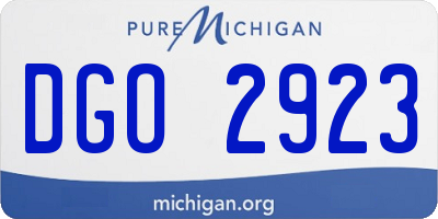 MI license plate DGO2923