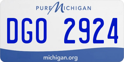 MI license plate DGO2924